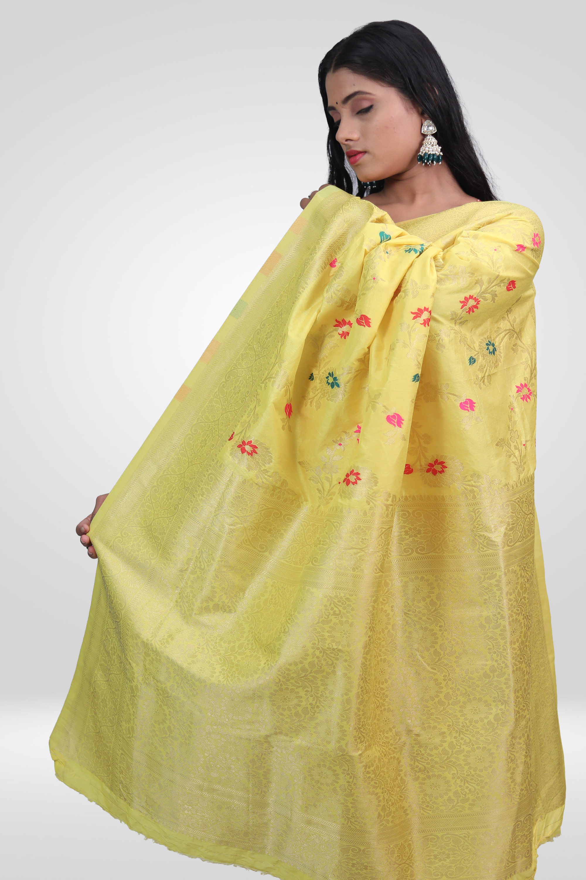 Sunshine Bloom Banarasi Saree