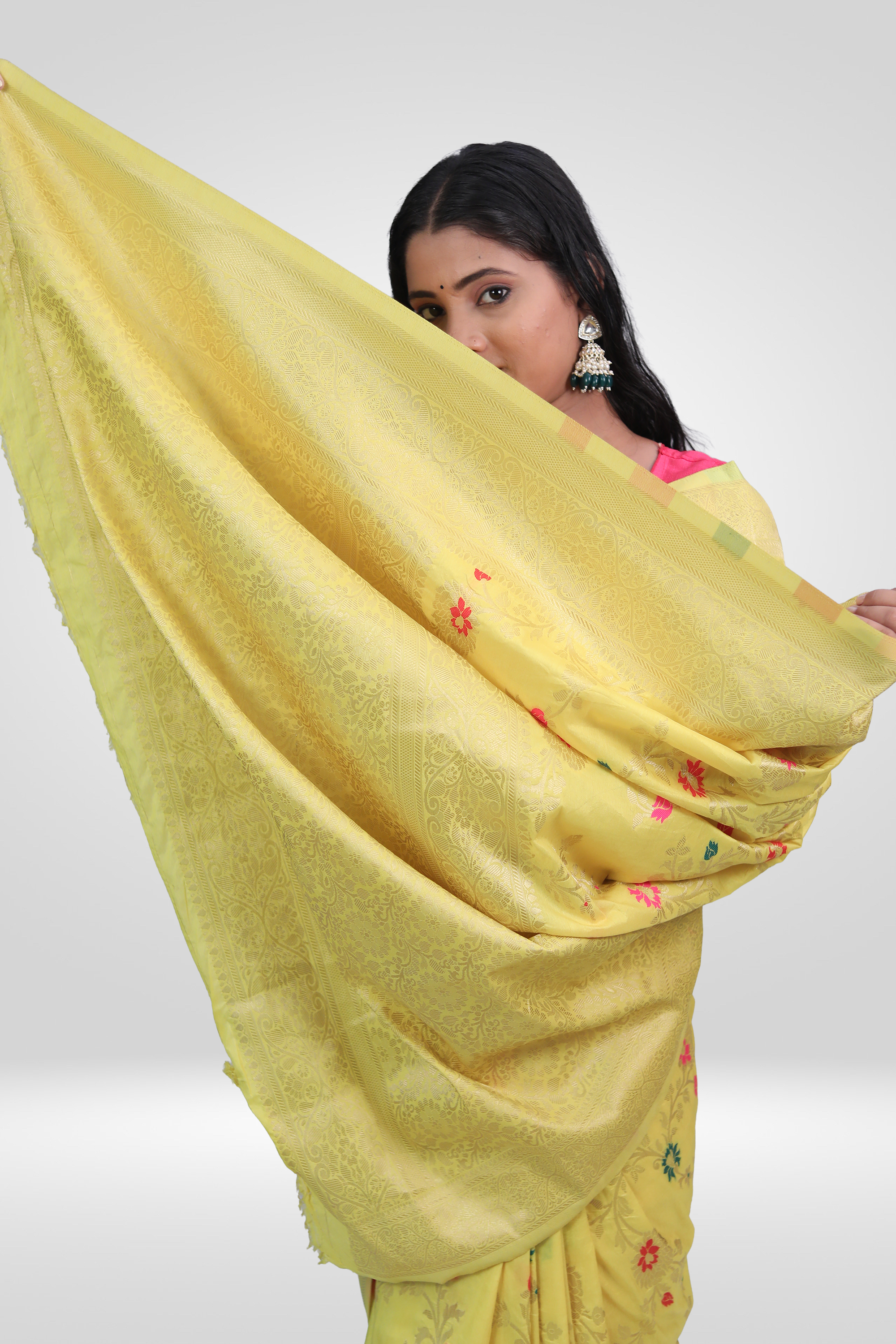 Sunshine Bloom Banarasi Saree