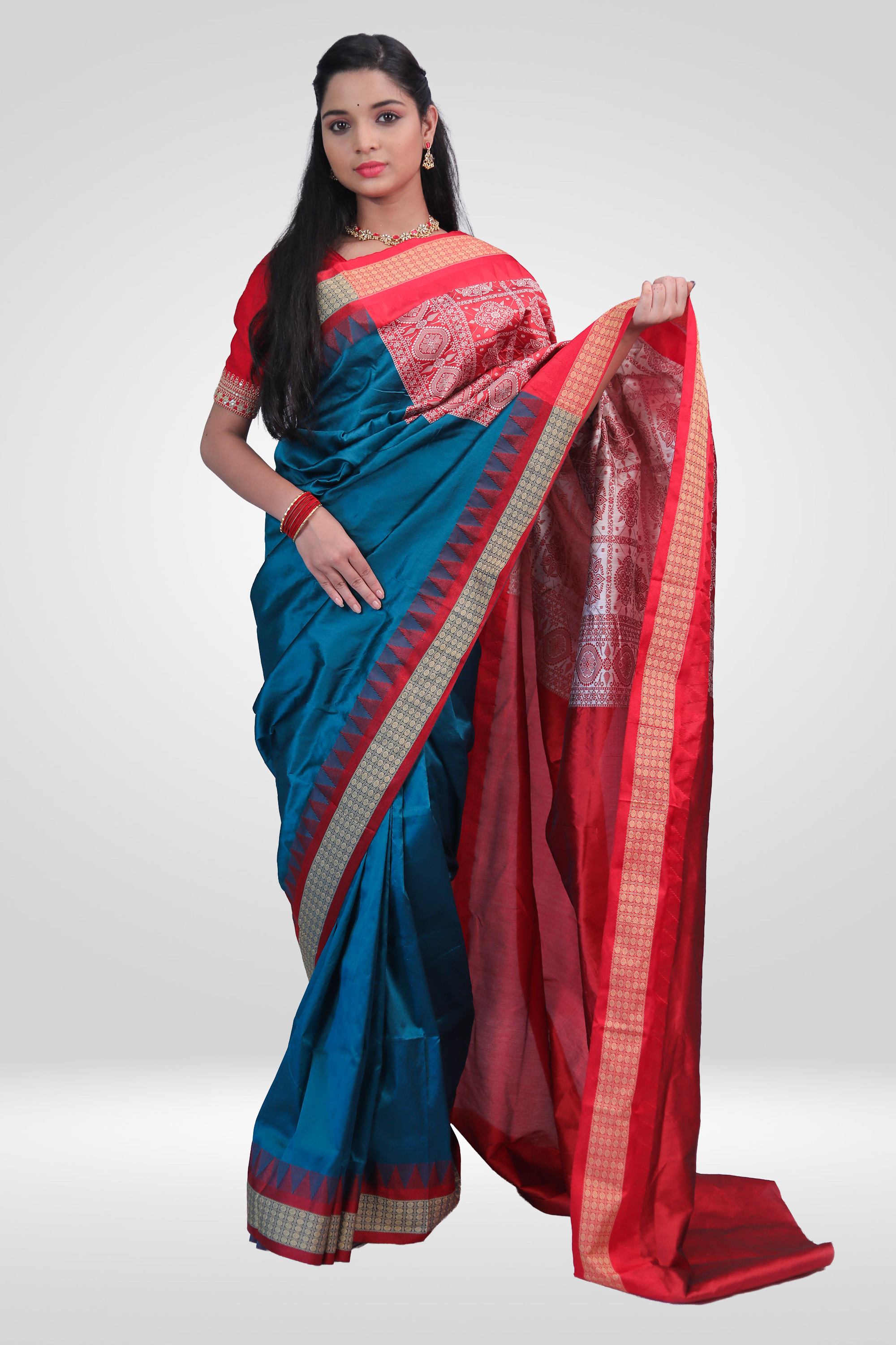 Royal Blue Bomkai Saree