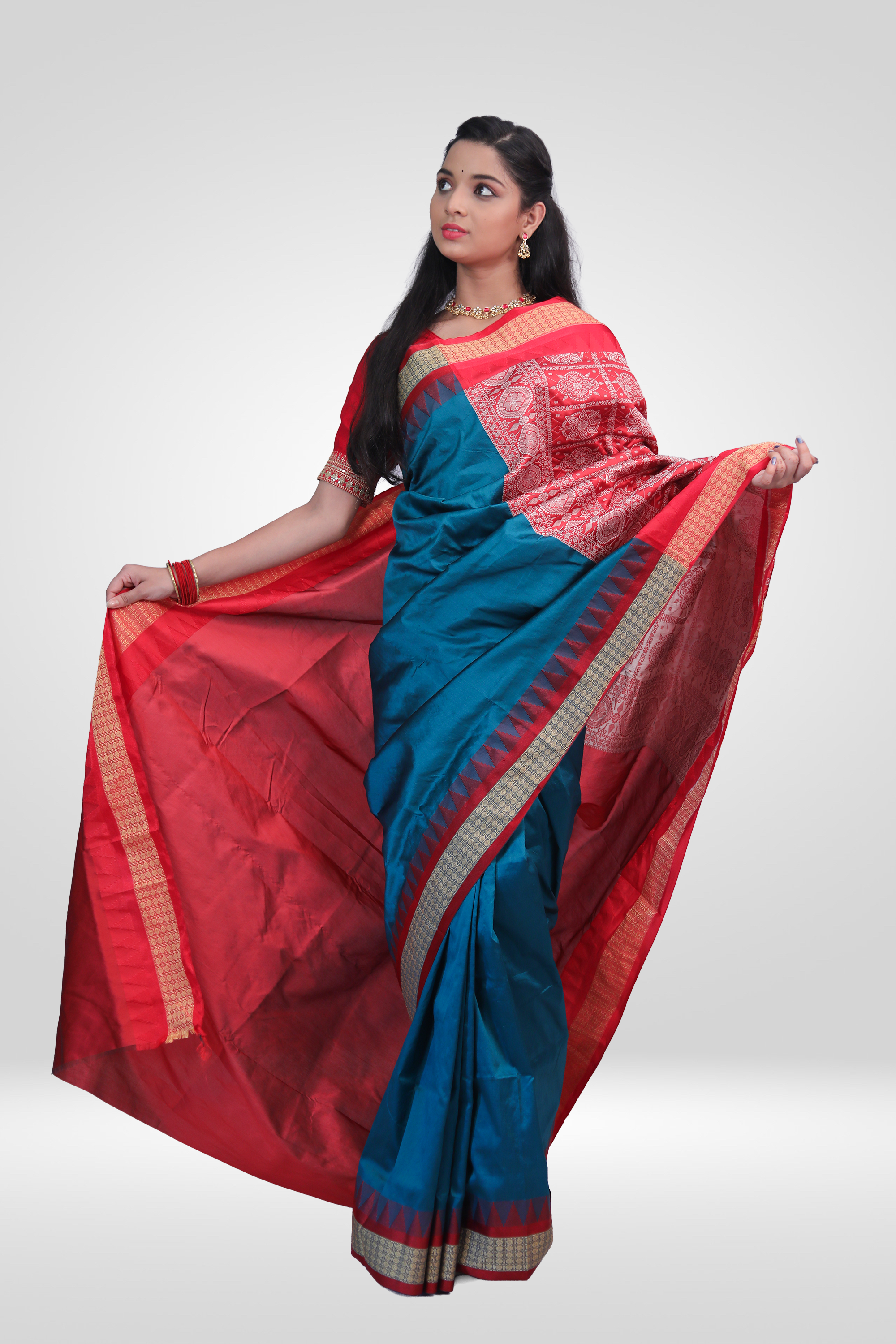 Royal Blue Bomkai Saree