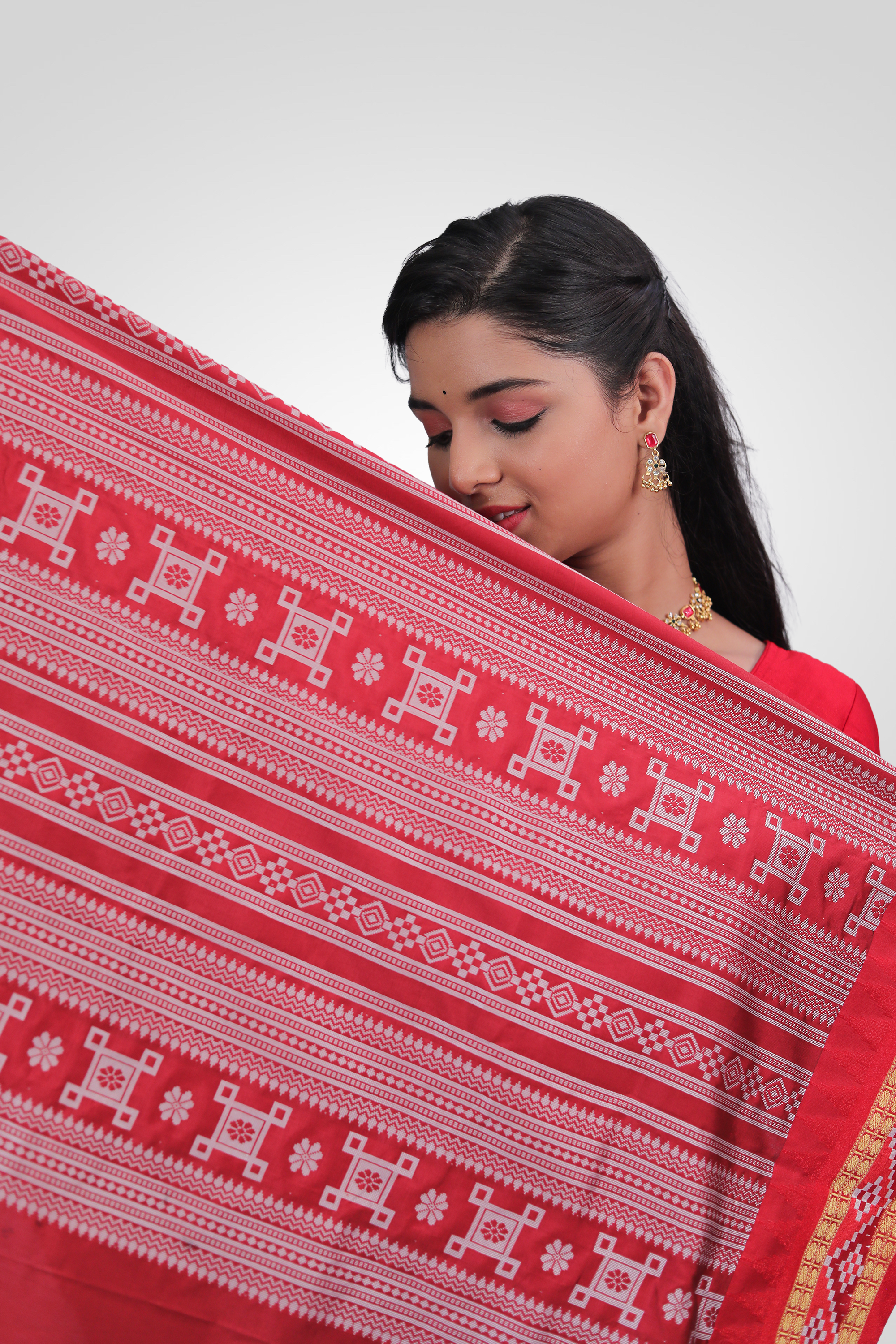 Royal Blue Bomkai Silk Saree