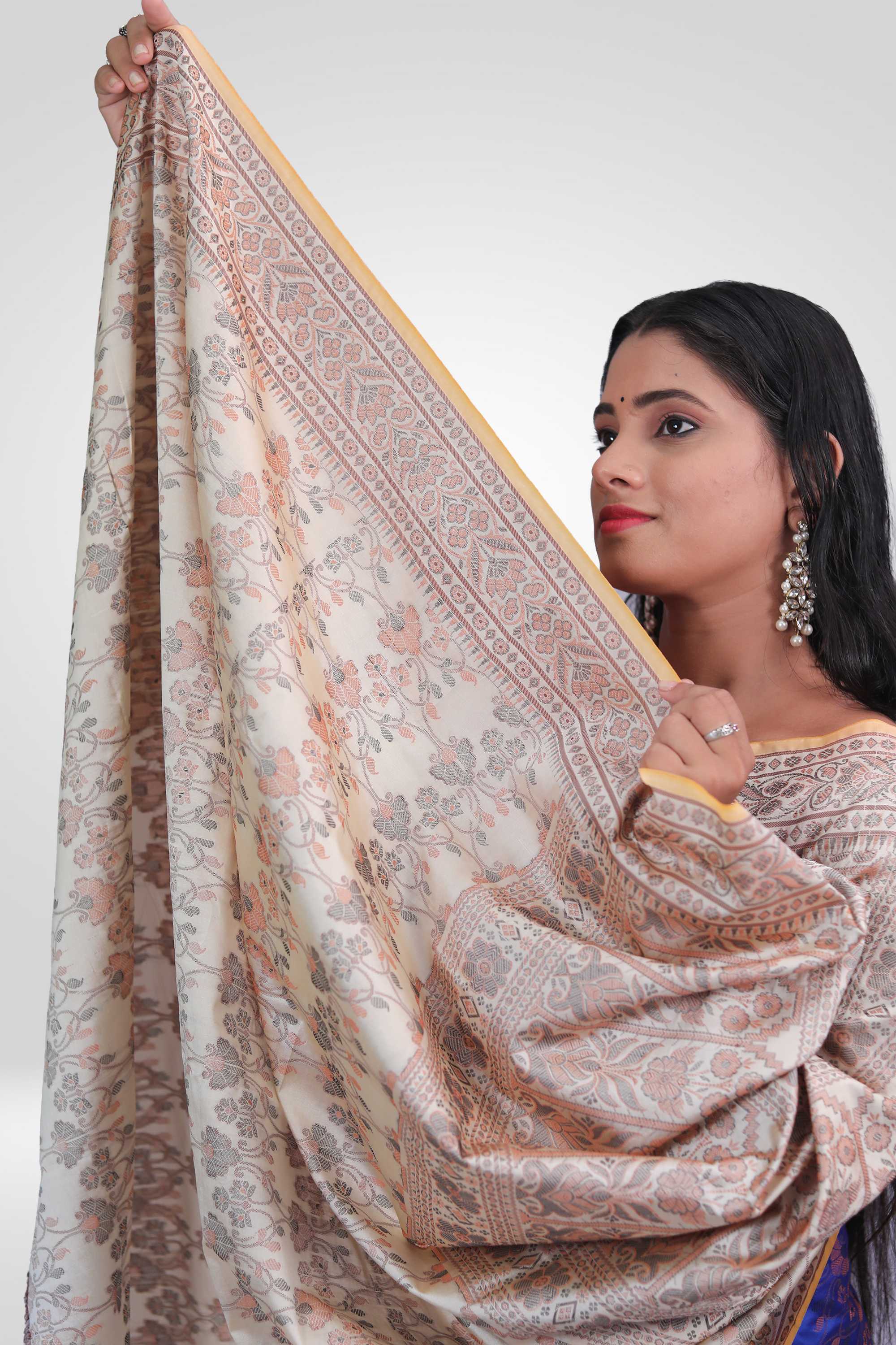 Royal Blue Kalamkari Saree