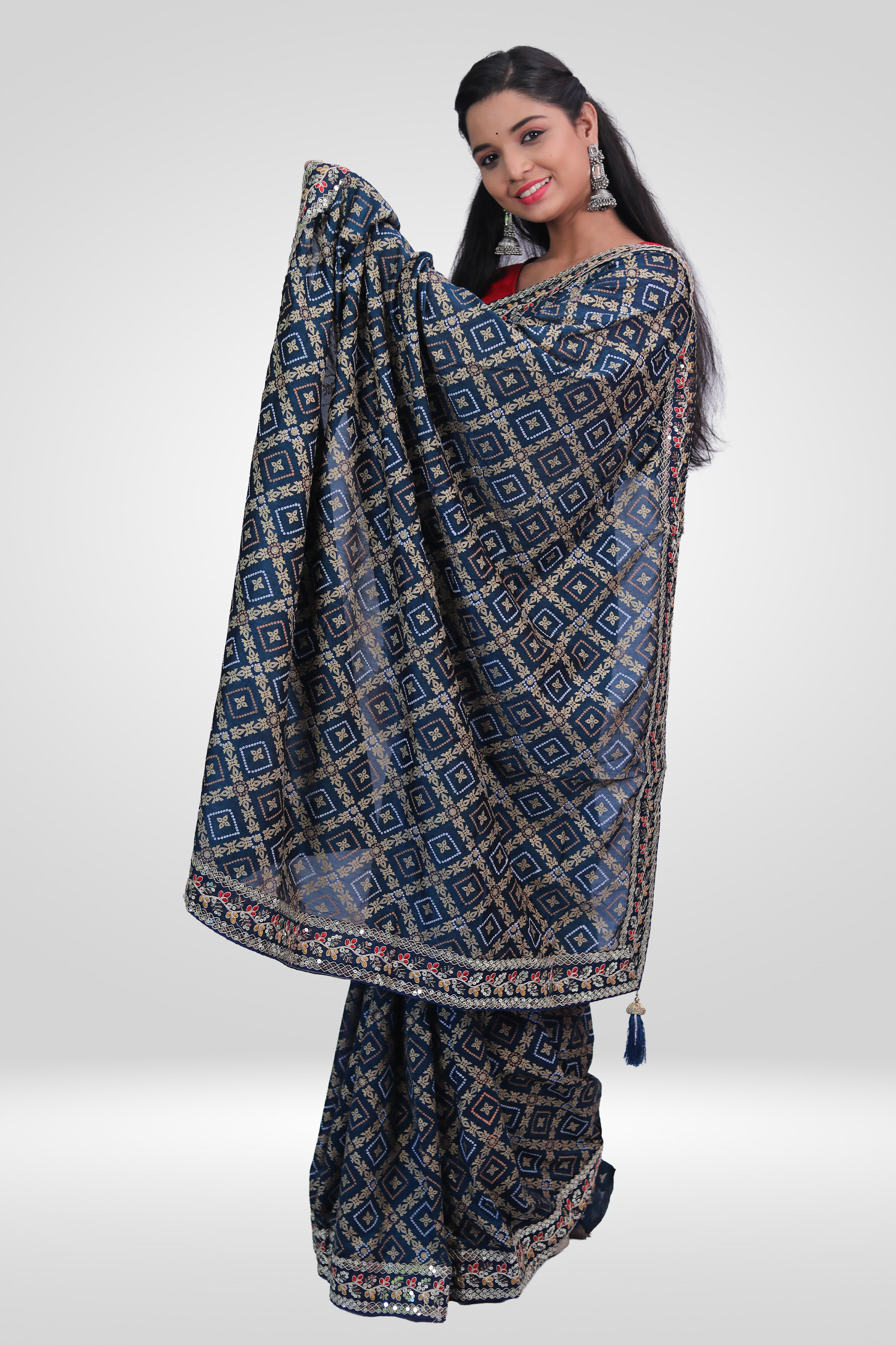 Royal Bandhani Silk Saree