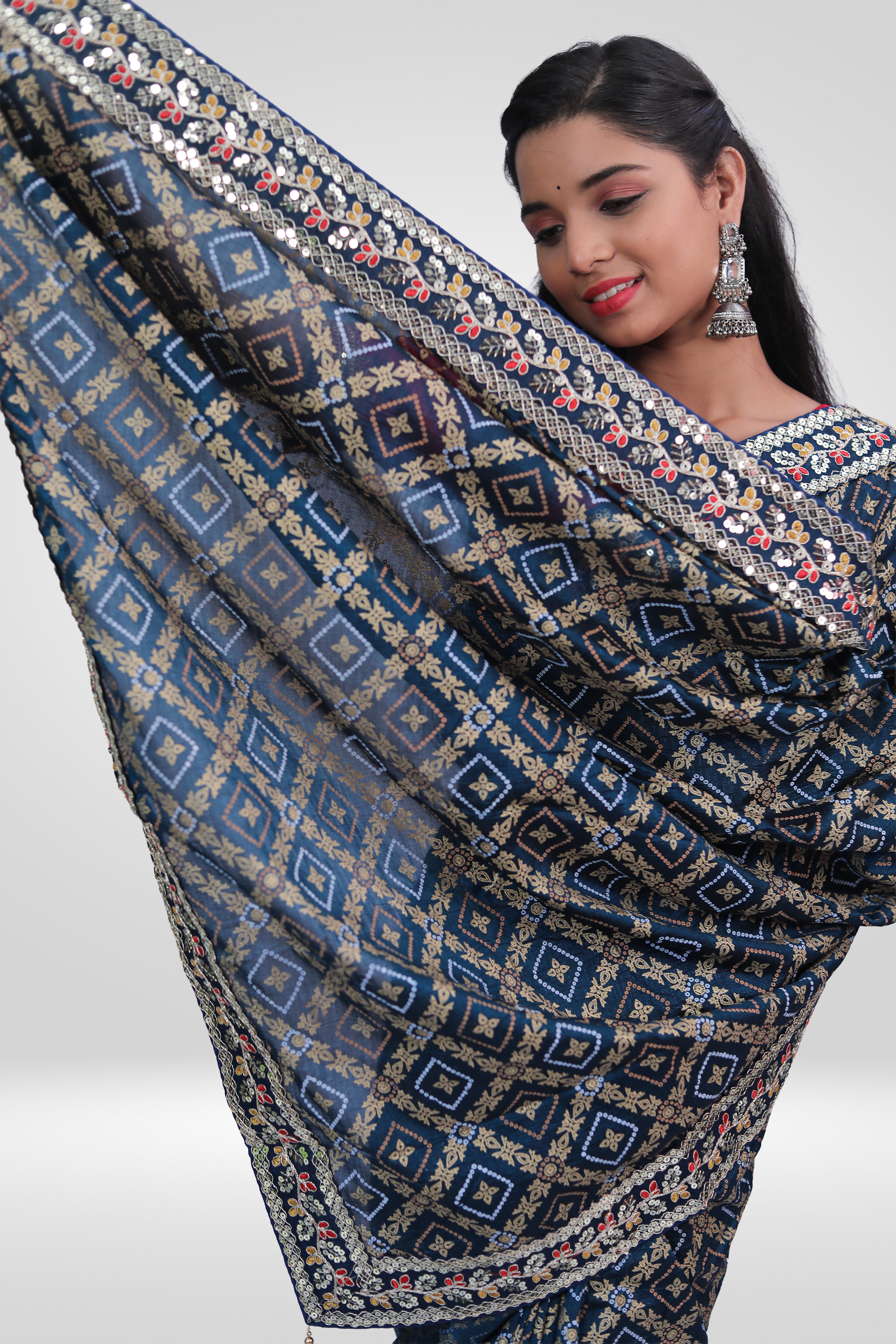 Royal Bandhani Silk Saree