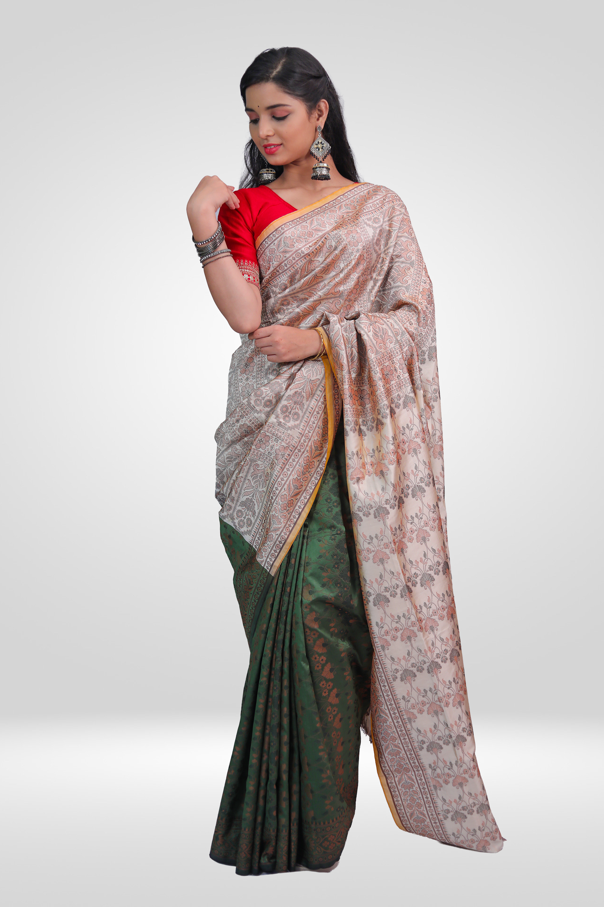 Ivory Garden Madhubani  Saree