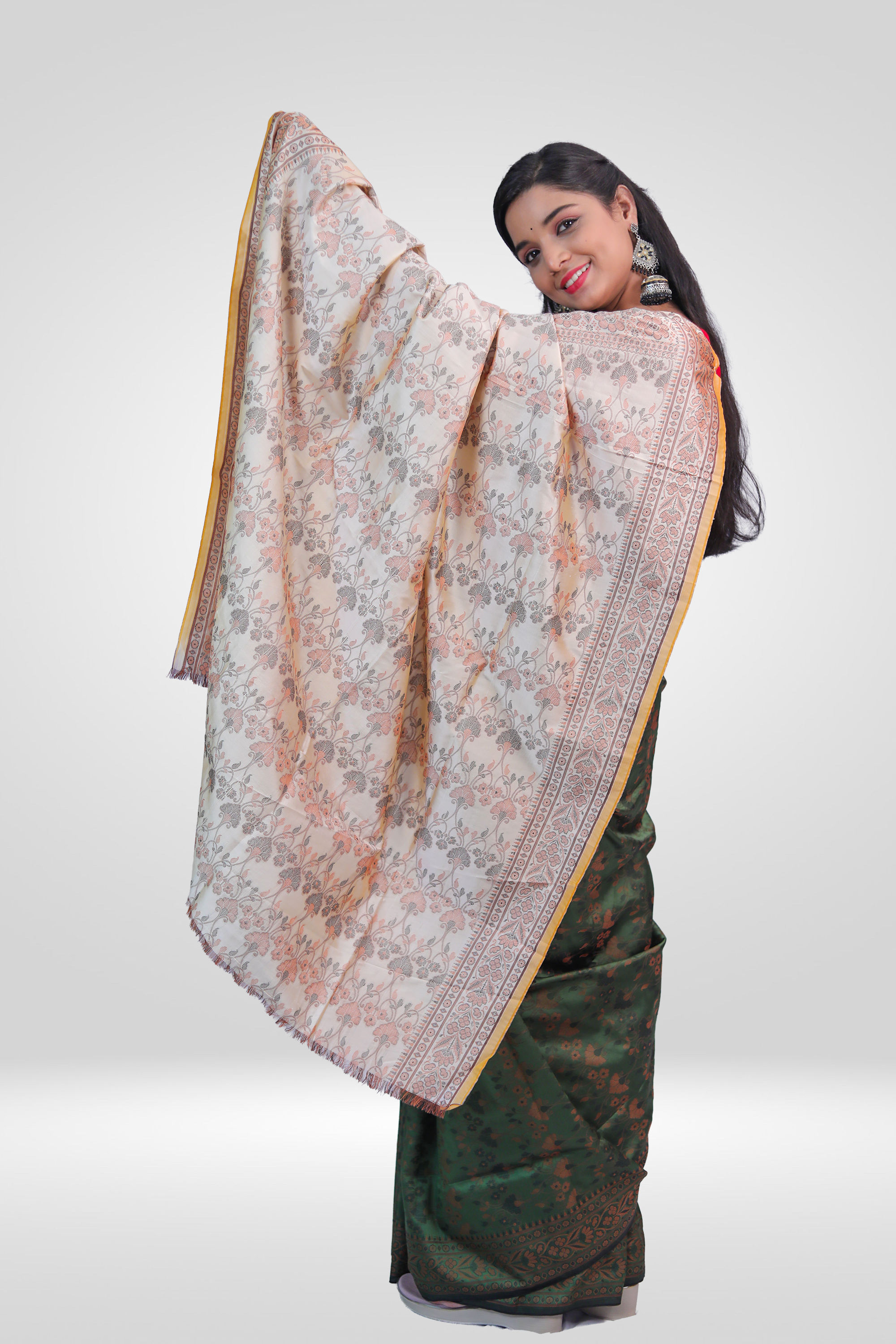 Ivory Garden Madhubani  Saree