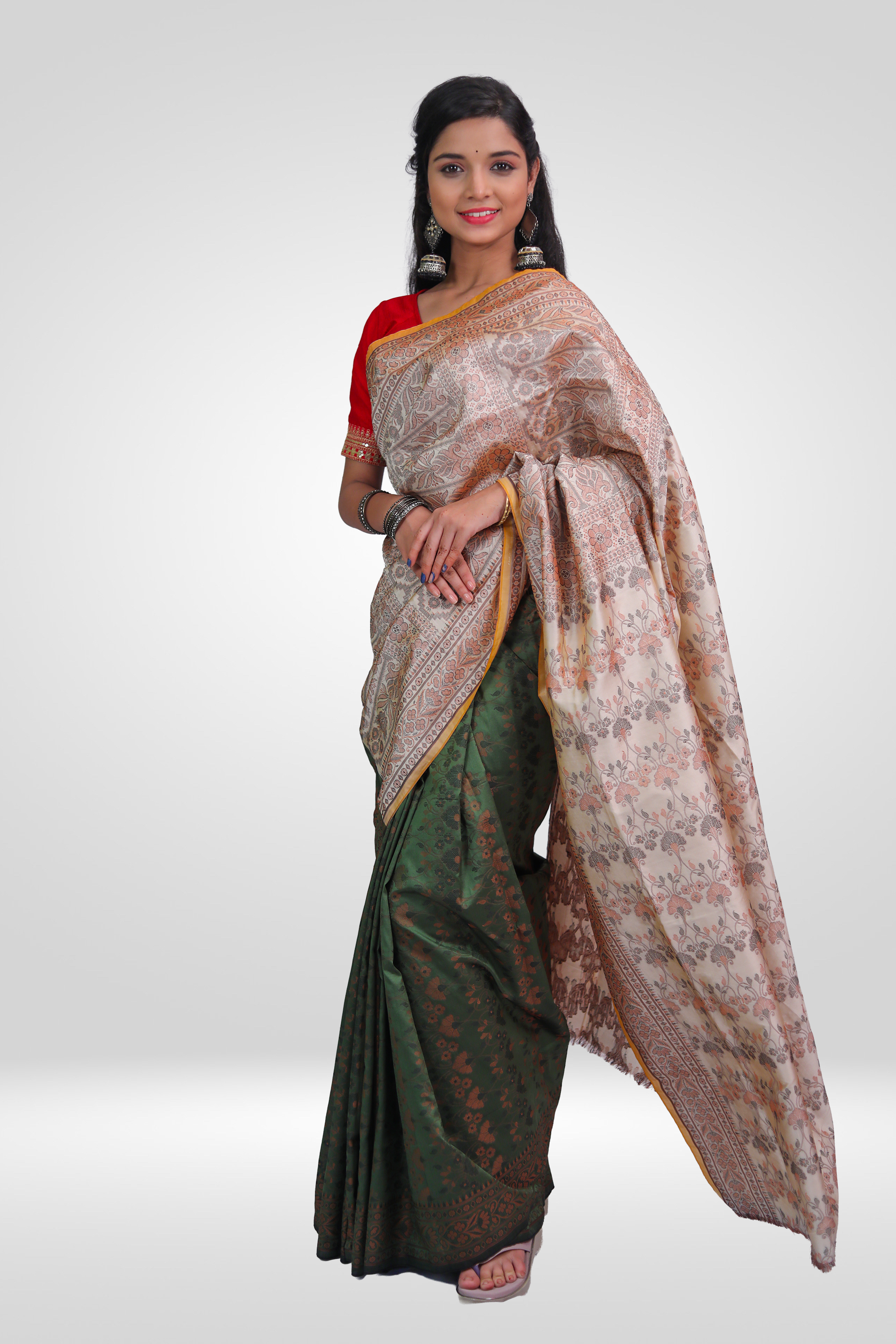 Ivory Garden Madhubani  Saree