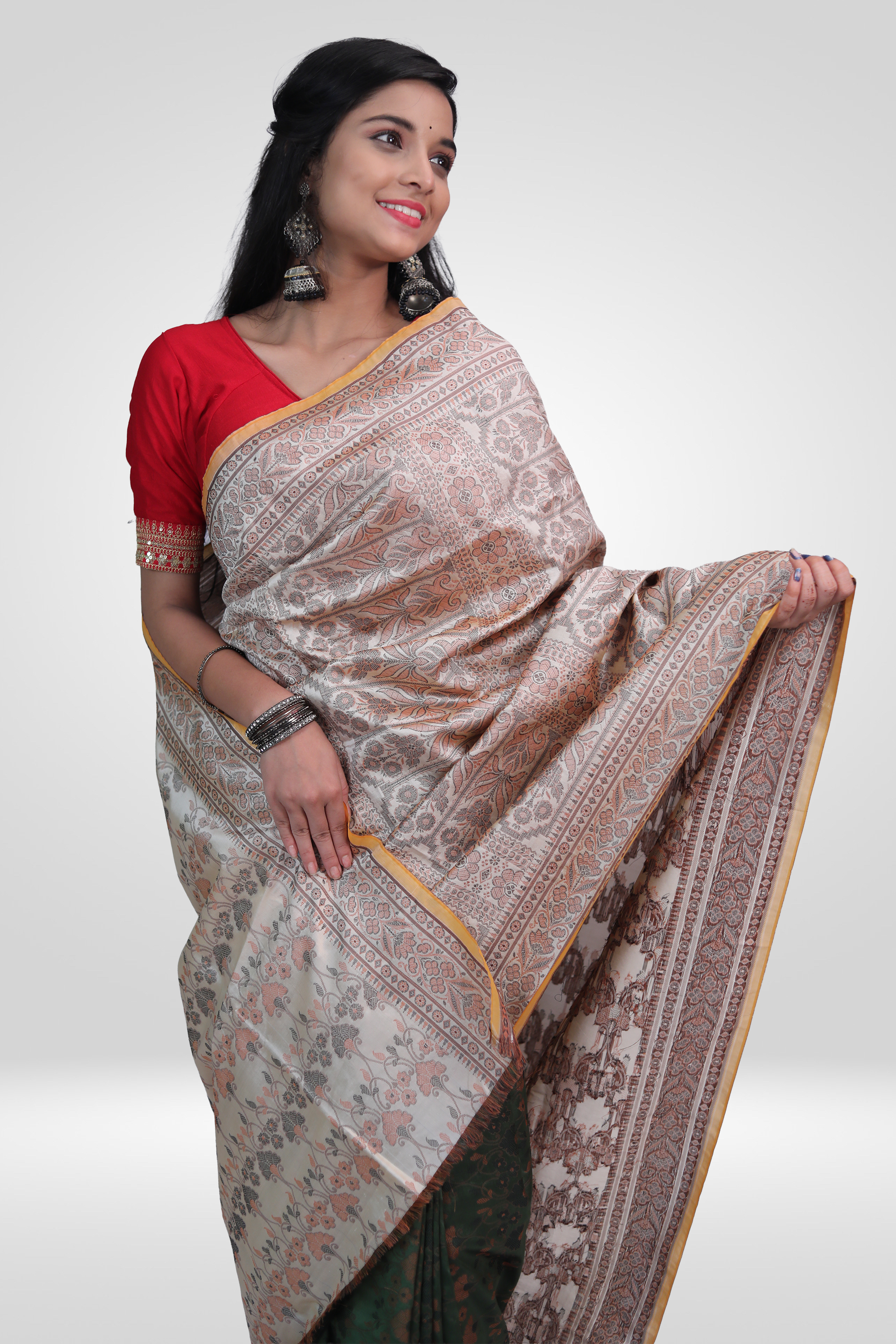 Ivory Garden Madhubani  Saree