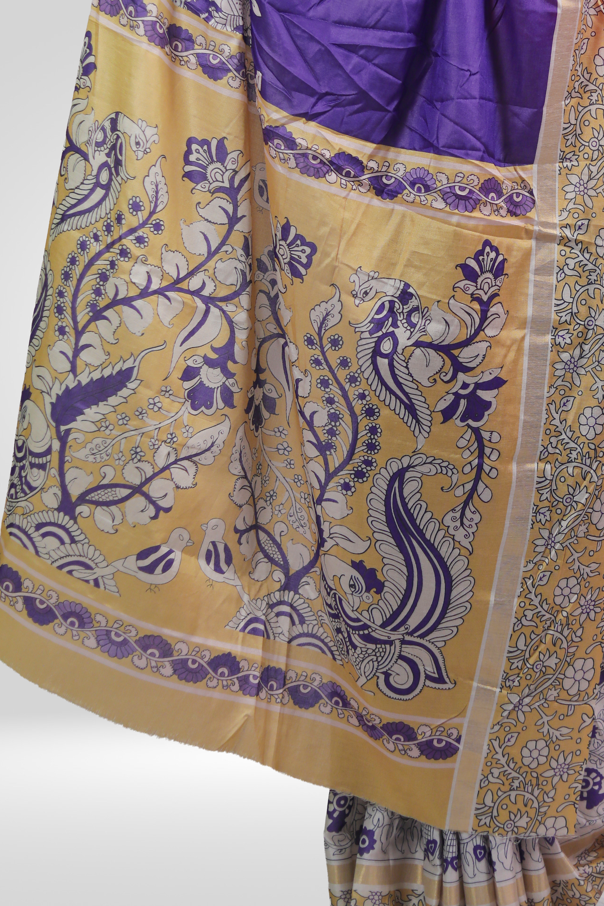 Royal Vrindavan Kalamkari Saree