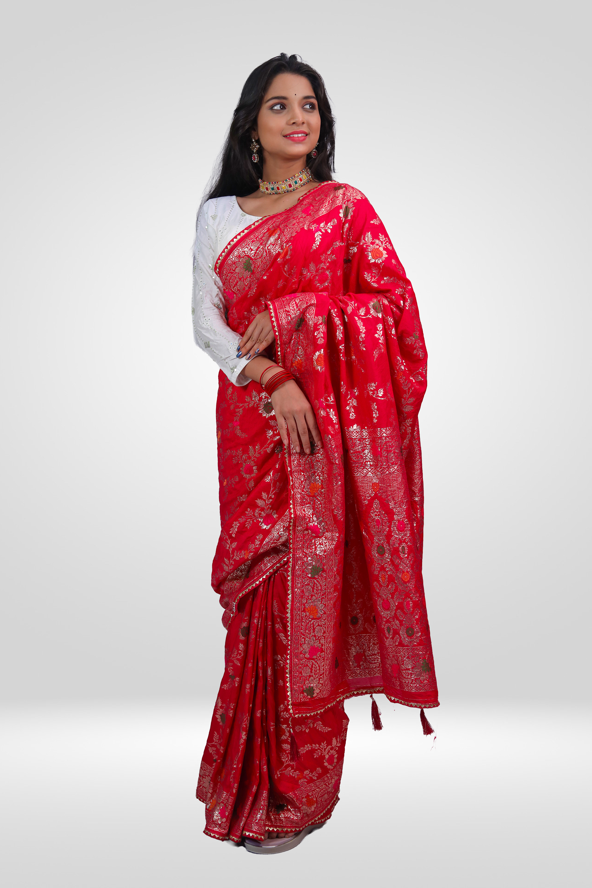 Gulnaar Zari Bloom Saree