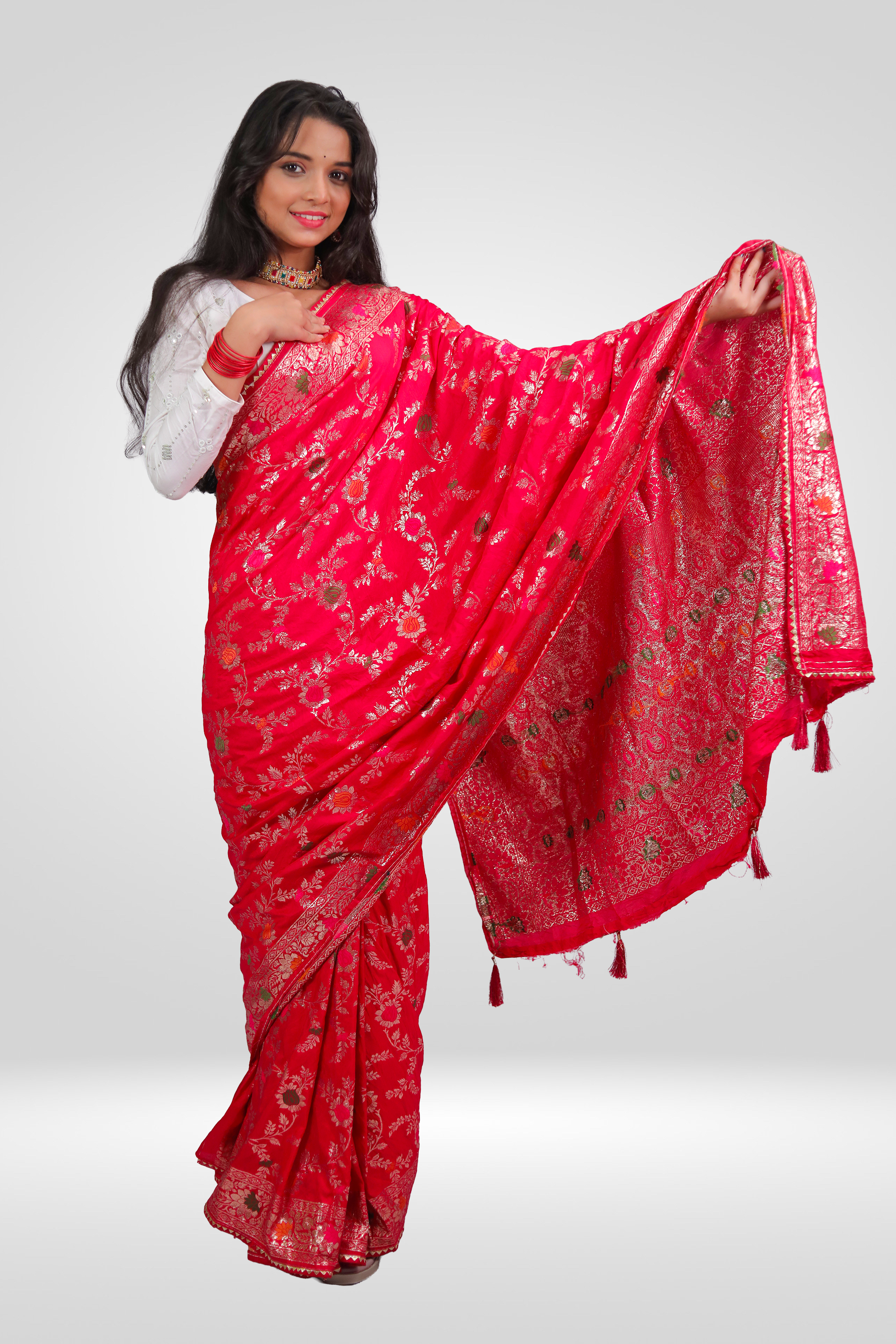 Gulnaar Zari Bloom Saree