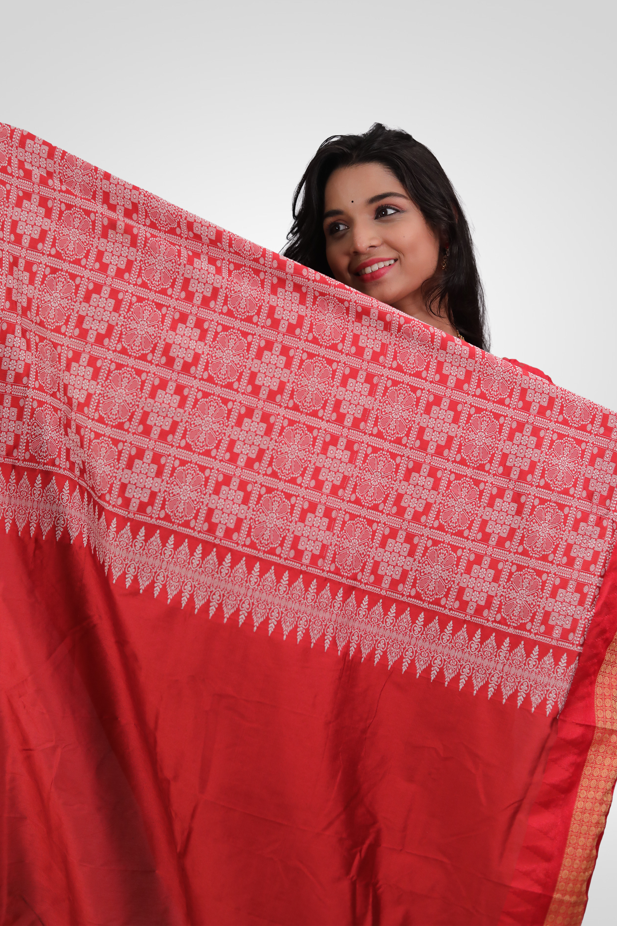 Royal Red-Blue Sambalpuri  Saree