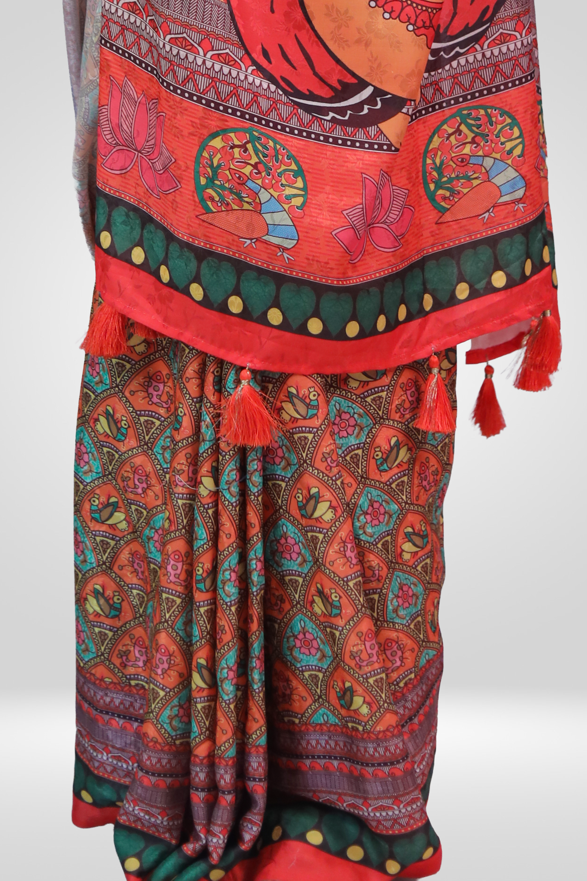 Divine Ganesha Art Silk Saree
