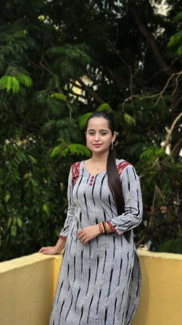 Grey Ikkat Straight Kurti