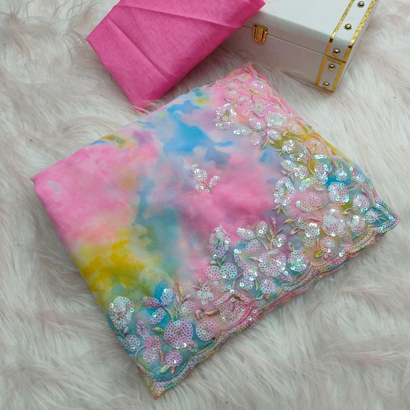 Pastel Whisper Chifforn Saree