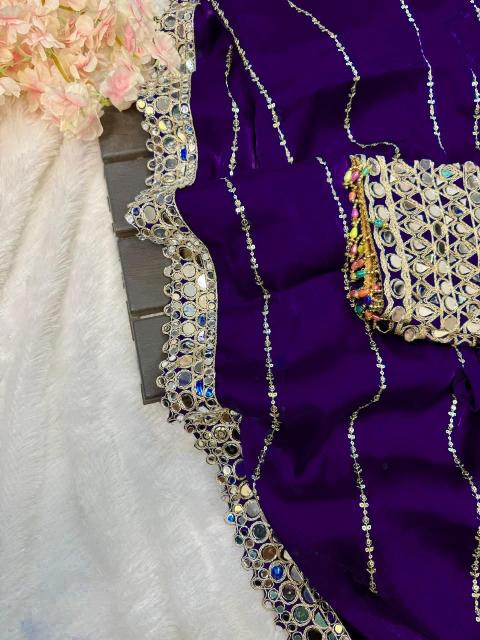 Royal Amethyst Mirror Saree