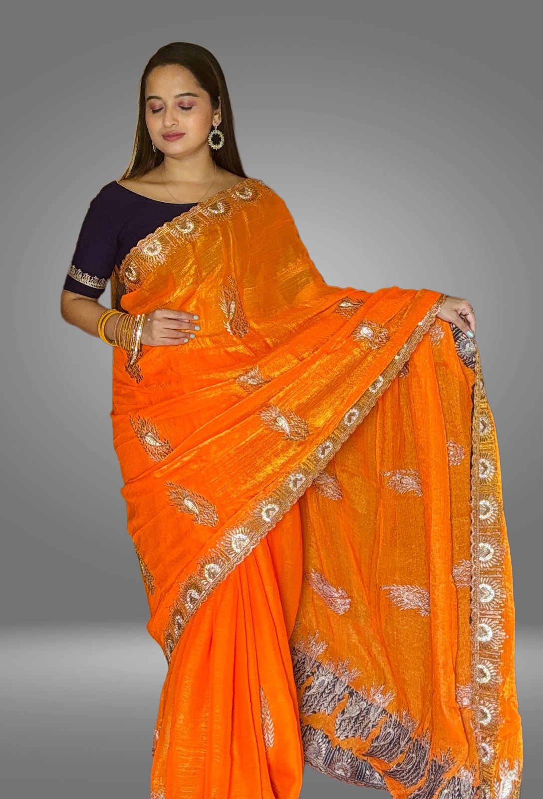 Kesariya Glow Saree