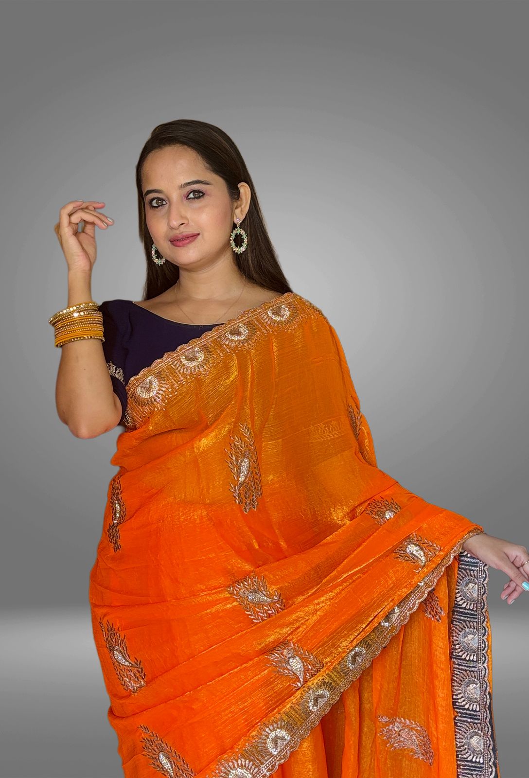 Kesariya Glow Saree