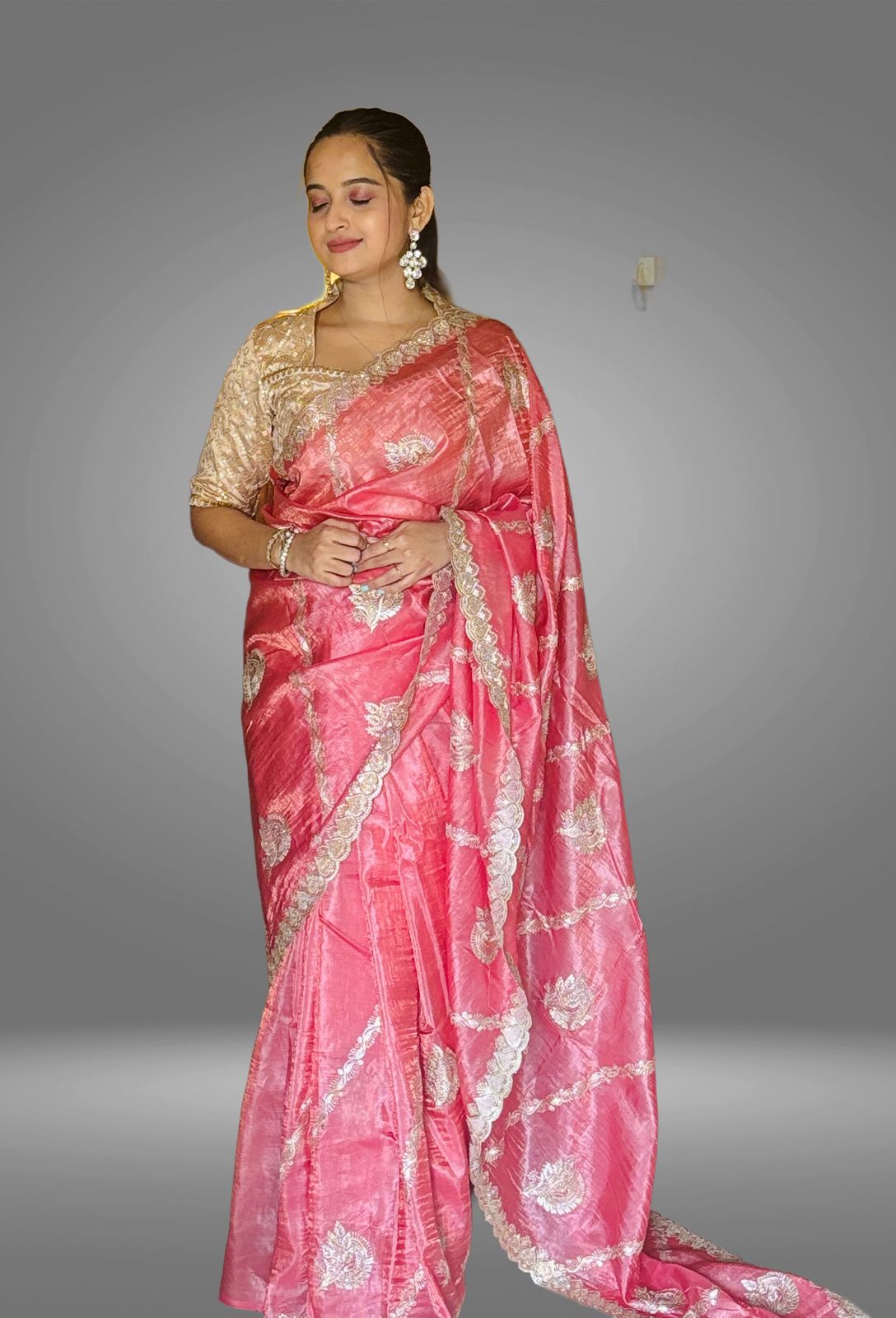 Rose Pearl Designer Saree