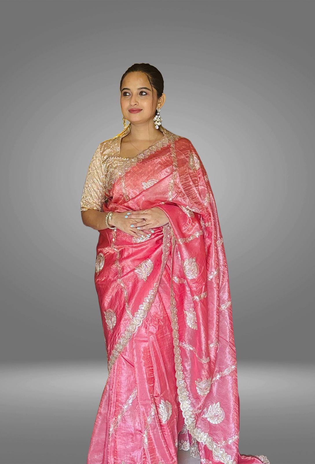 Rose Pearl Designer Saree