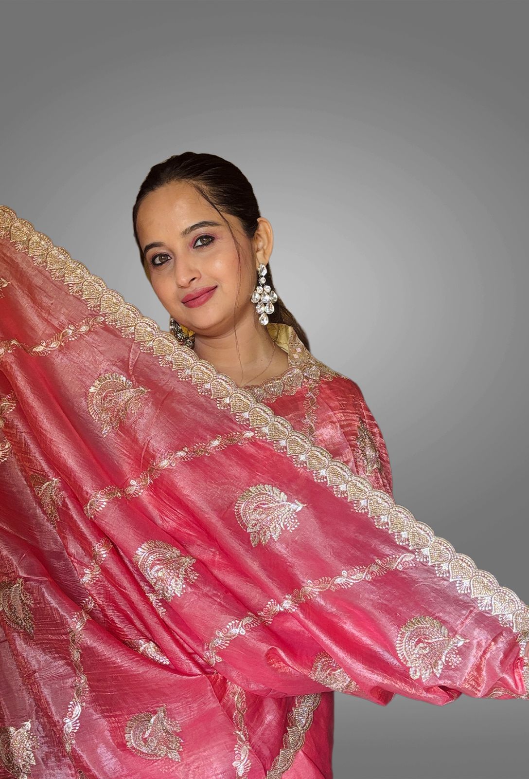 Rose Pearl Designer Saree