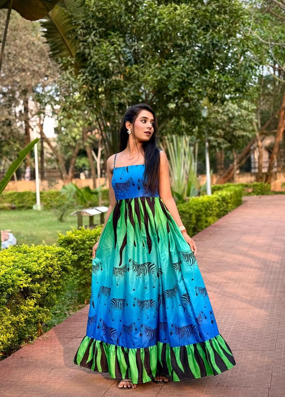 Zebra Bloom Summer Maxi Dress
