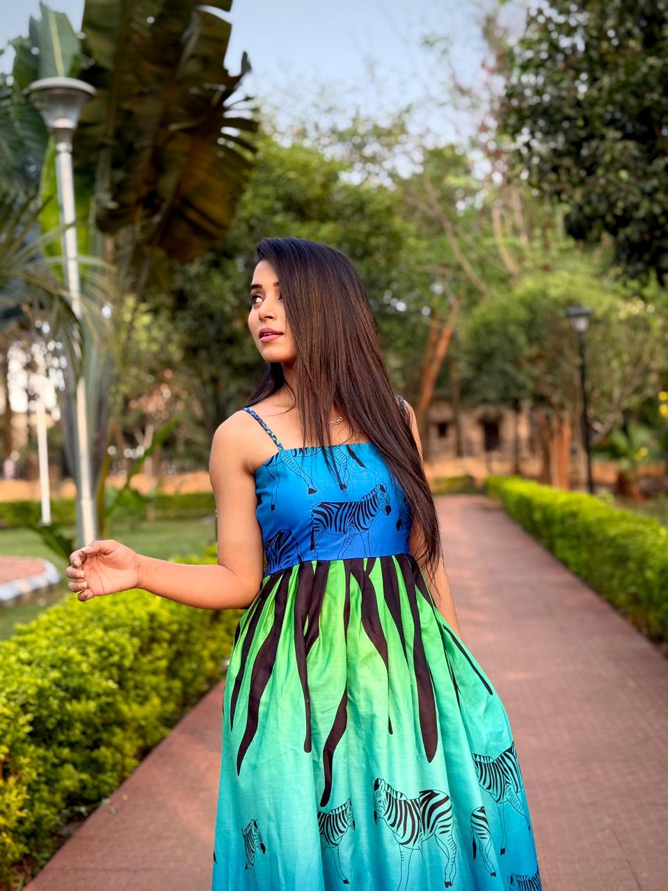 Zebra Bloom Summer Maxi Dress