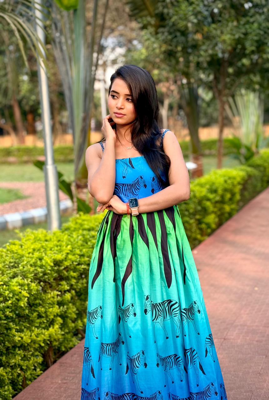 Zebra Bloom Summer Maxi Dress