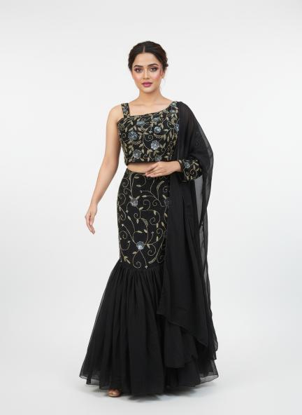 Black and Golden mermaid indo Western