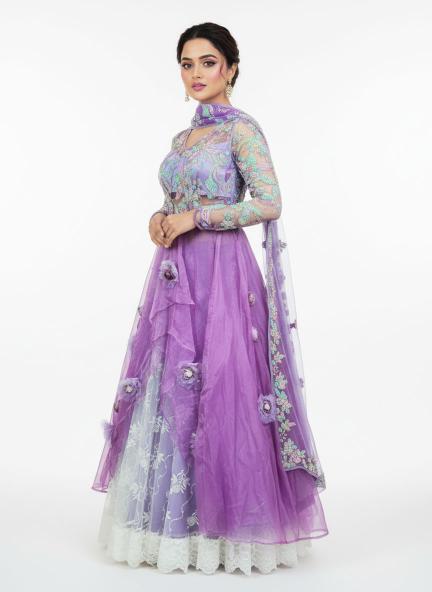 Lavender Layered Gown Set