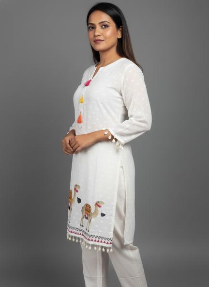 White Desert Mirage Embroidered Co-ord set