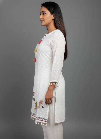 White Desert Mirage Embroidered Co-ord set