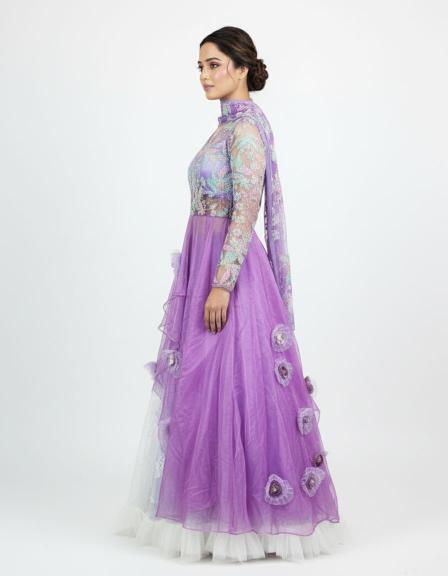 Lavender Layered Gown Set