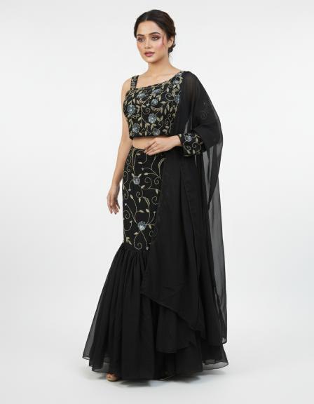 Black and Golden mermaid indo Western